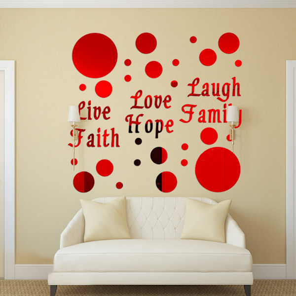 Solid Circle Love Life Laugh Veggdekor