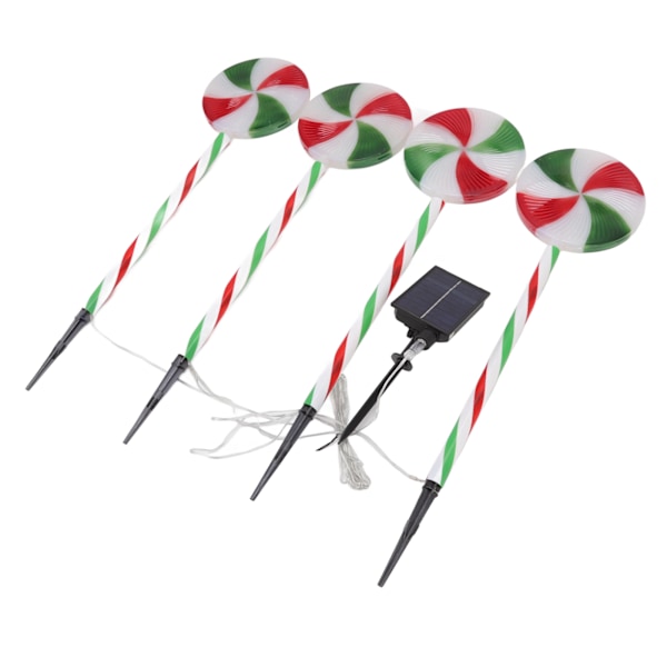 Solcelled Lollipop-lys IP65 Vanntett 8 Moduser 1 for 4 Dekorative LED Julelemp for Hage Sti Gårdsplass