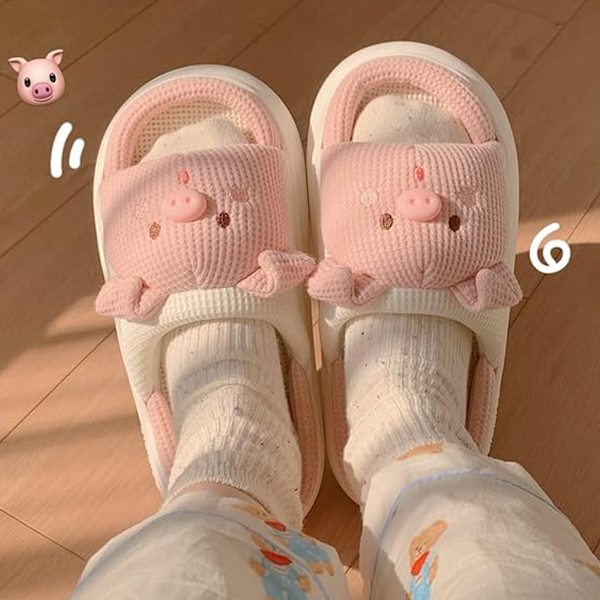 Tegnefilm Gris Tøfler Kvinder Kawaii Hjem Tøfler Søde Tøfler f