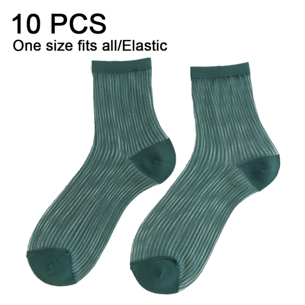 Damestrømper, 10 par tynne nylon ankelsokker, transparente