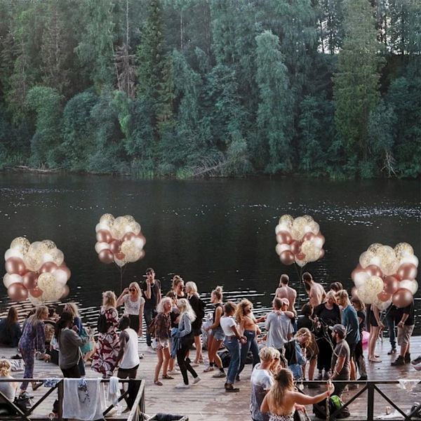 60 stk Balloner 12 tommer Latex med Sequins Pink Hvid Rosenguld Ballon til Fødselsdage Bryllupper Fest Dekoration Type 7