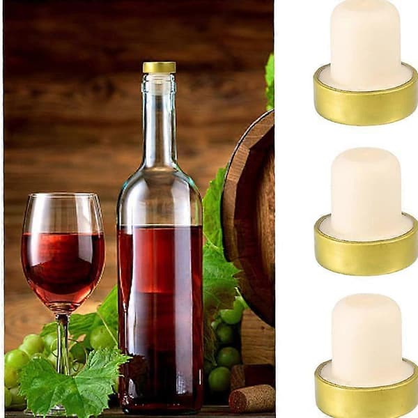 5-pack vakuumförslutare vinkorkar vinflaskstoppare för whiskyflaskor och vinflaskor i bokträ