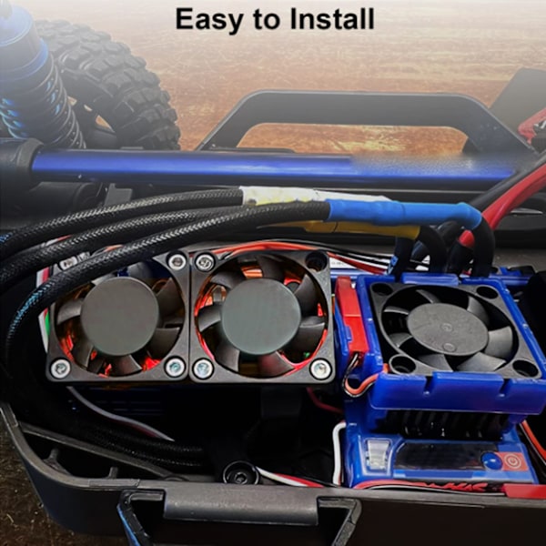 DC 5V RC Jäähdytyselementti Suurnopeus Tuuletinmoottori Säteilijä Tuuletinsetti Traxxas Slash 4×4 VXL 1/10 RC-autolle Punainen