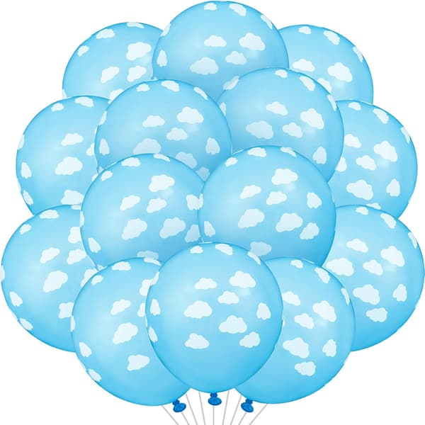 100 stk. blå sky latexballonger, medium blå sky, matt B