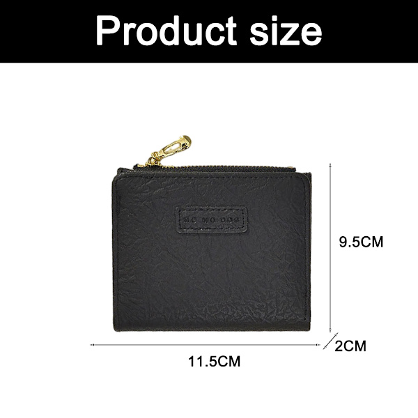 Liten bifold plånbok, PU-läder plånbok kontantficka kort