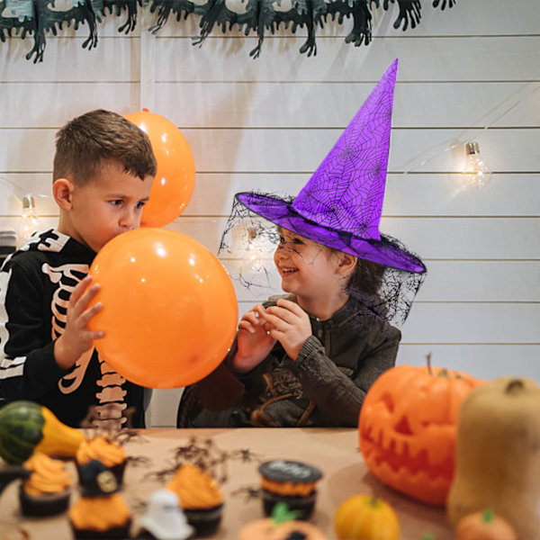 Halloween Hat Party Dance Hexe Net Dekorative Props Spids Hjørne Troldmand Hexe Hat