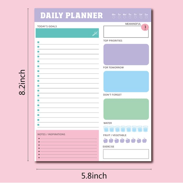 2 Plan Skrabe Blok Husholdnings Memo Pads Måltids Tracker Afrivningsblok Planlægningsblok