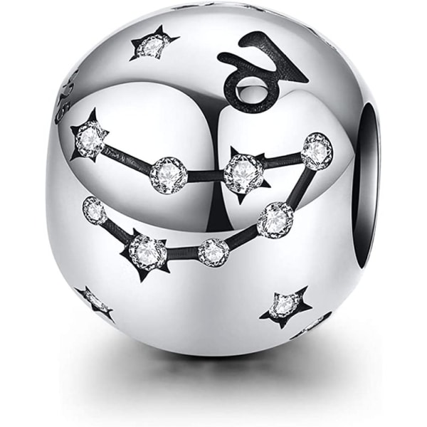 Dam 12 stjärntecken zodiaktecken stjärnpärlor berlocker 925 sterling silverhänge för kvinnor