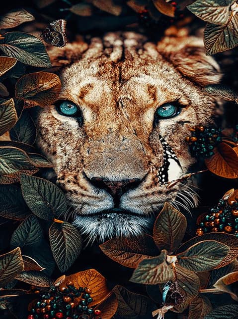 30x40cm 5D DIY Diamantmålning Full, I#Série Animaux, DIY Diamant