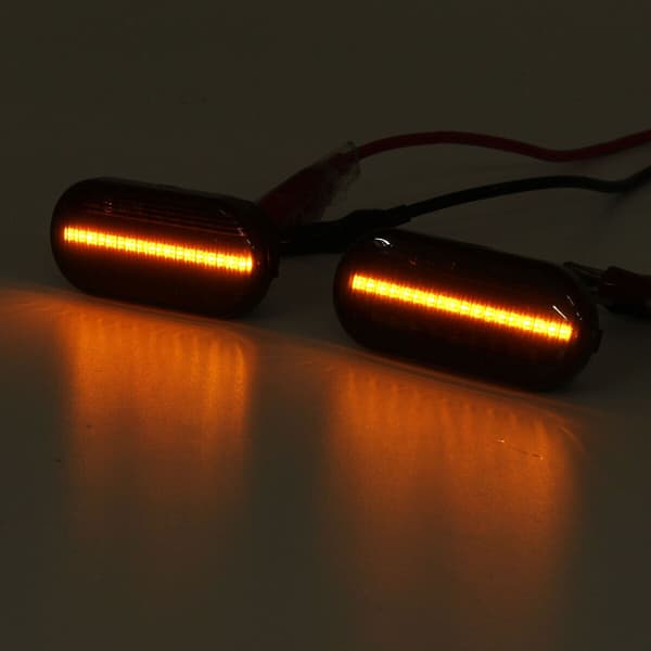2x LED SIDE MARKØRER Sorte Blinklys VW GOLF 3 4 SEAT PASSAT POLO T5 DE