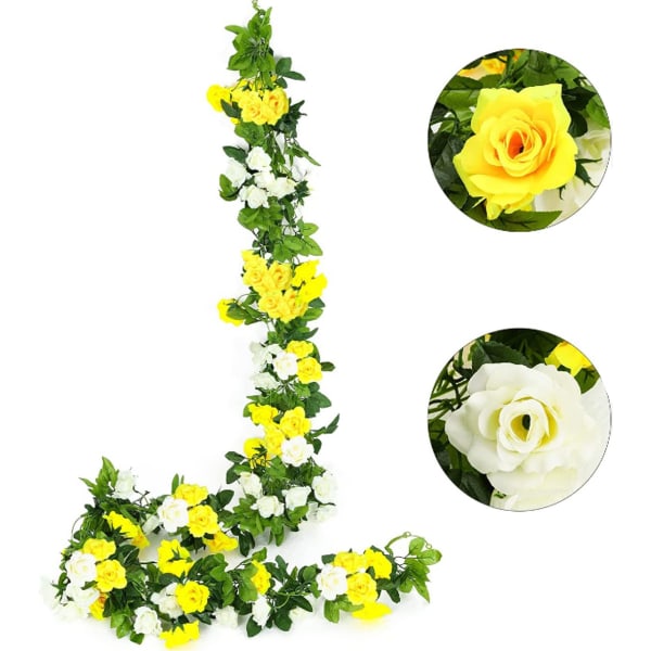 2 stk. Blomstkrans Kunstig Rosekrans, Kunstig Blomst