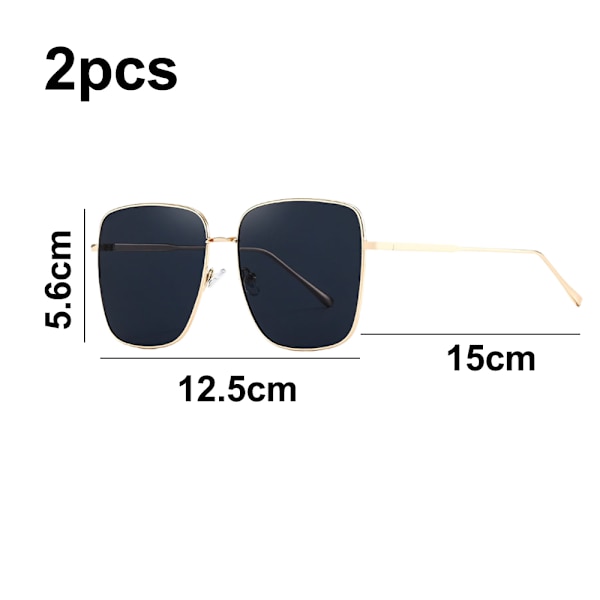 2-pack klassiska vintage solglasögon för kvinnor och män, fashion solglasögon