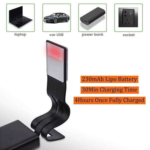 Uppladdningsbar Boklampa, Mjukt Ljus Skonsamt För Ögonen, Flexibelt Huvud För Bekväm Läsning, Oändlig Dimning Säkerställer Perfekt Ljusstyrka. Idealisk För
