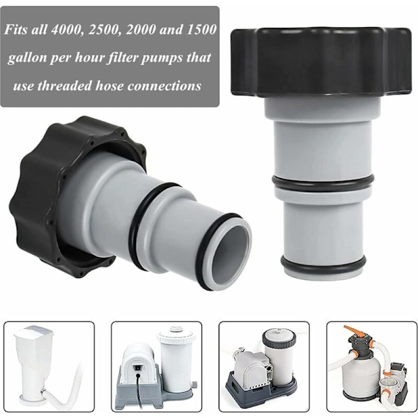 2-pack A-adapter för Intex pool, ersättningsslangadapter