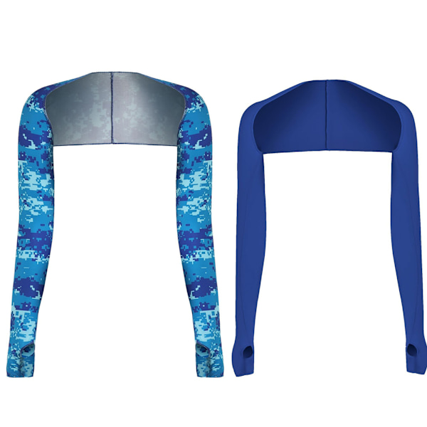 2-pack UV-skydd Bolero Dam solskydd sjal armvärmare is silke kylsjal arm manschetter med fingerhål fingerlösa handskar ärmar
