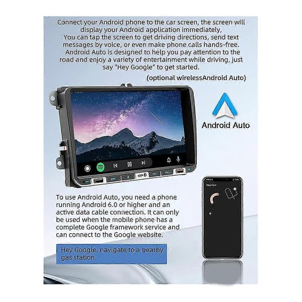 2 Din 9 tommer Carplay Radio Bil Tann Mp5 Spiller Android-auto Tf Usb Fm Mottaker 2usb Lader