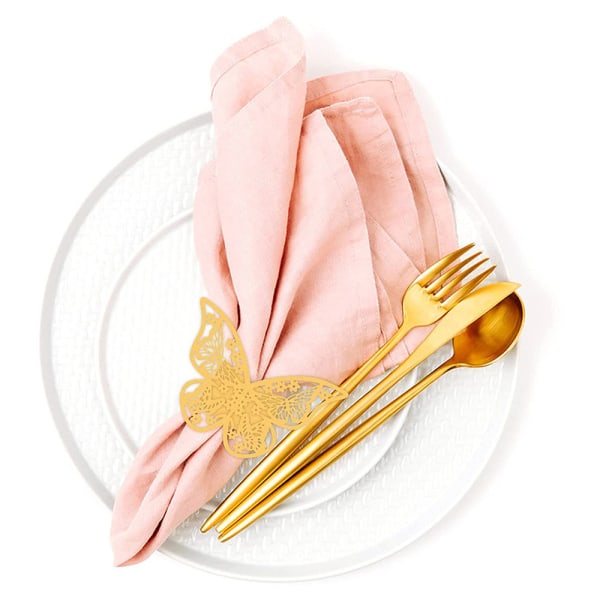 100 stk. Butterfly Papir Servietringe Bryllupper Fest Serviet Tab