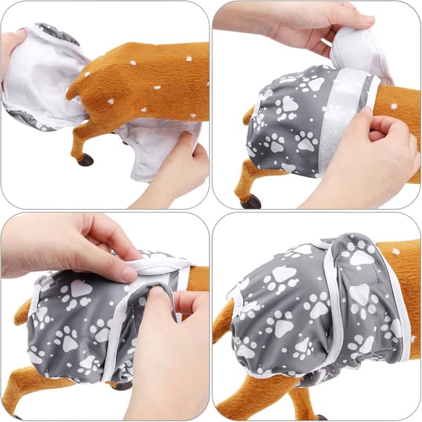 Tygblöjor för tikar (XL), 3-pack återanvändbara hundblöjor