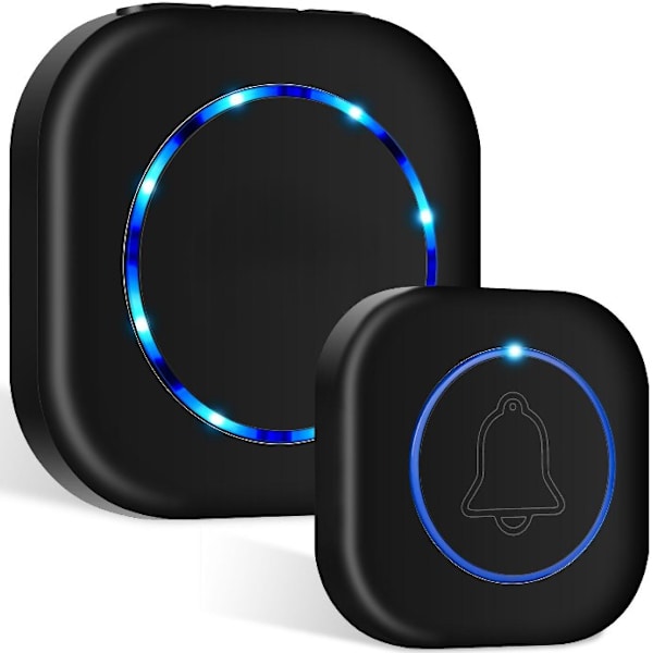 Trådløs Dørklokke 300m Rækkevidde Dørklokke Sæt Klingel Hoveddør Plug-in IP55