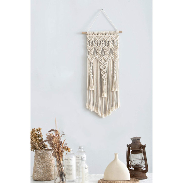 Macrame vävd väggbonad Boho Home Chic Bohemian geometrisk konst