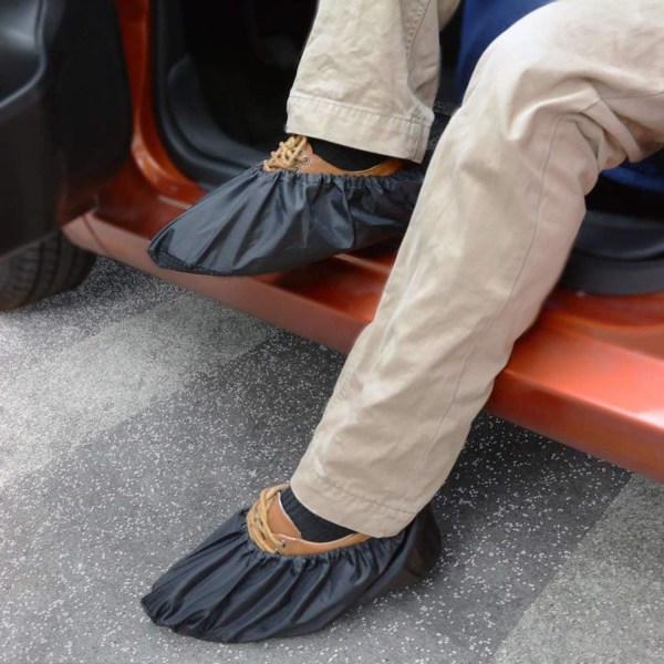 Antislip-skoskydd, överdragsskydd, skoskydd, skoskyddsskydd, återanvändbara överdrag, dammfria, för de flesta vuxna, unisex - svart