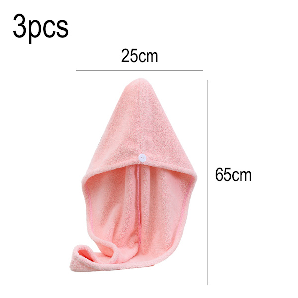 3-pack mikrofiberhårhandduk, absorberande, snabbtorkande hår