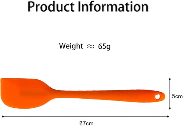 Orange - Silikone Spatel, Halv Spatel, Bagespatel, Varmebestandig