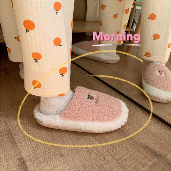 Tofflor för kvinnor Fuzzy Cute Animal Memory Foam Indoor House Sl