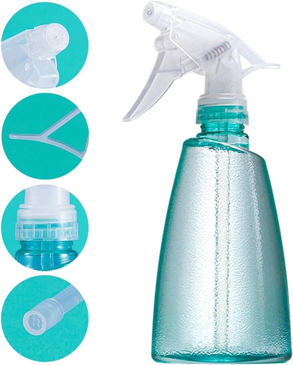 Justerbara munstycksprayflaskor, sprayflaskor med mångsidig användning, ergonomiskt utformade för ett bekvämt grepp i svart, rosa, blått, 3 st