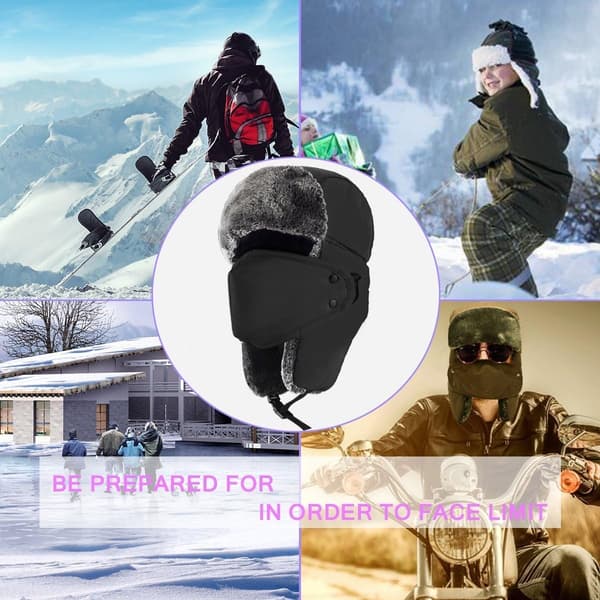 Hatt Vinterhattar för män, Trooper Rysk Varm Hatt med Öronlappar, Kvinnor Bomber Päls Hattar