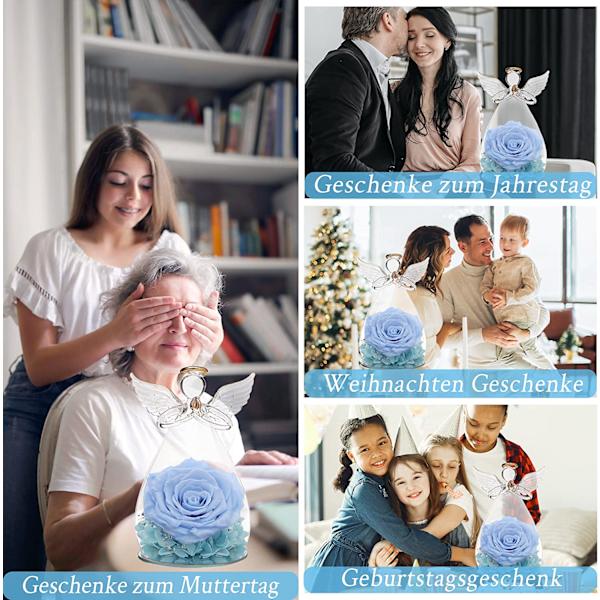 Angel Rose Gifts, Ruusu lasissa lahjana äidille, mummoille, naisille, tyttöystävälle, ystävänpäiväksi, syntymäpäiväksi, kodin sisustukseen