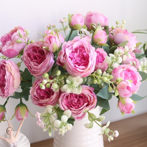 3 buntar konstgjorda blommor utomhus UV-beständiga falska blommor