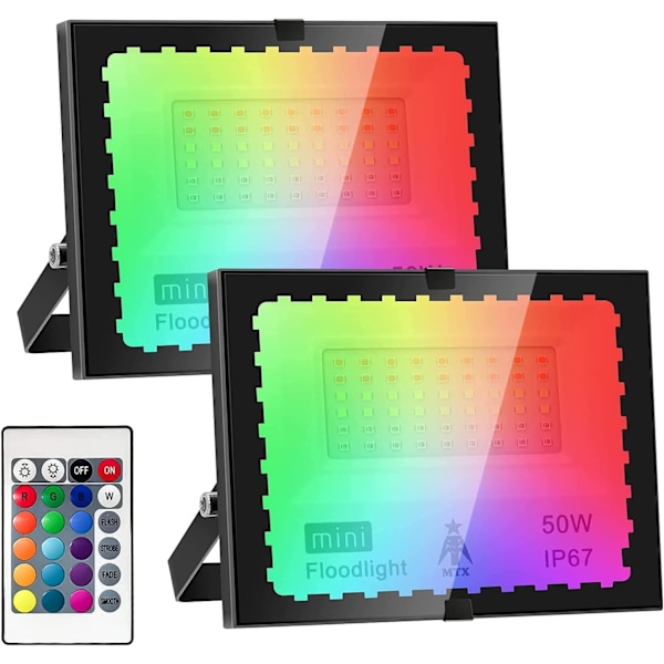 Dynamisk RGB LED-strålkastare för utomhusbruk, landskapsbelysning med IP66 vattentät design för hållbar utomhusbruk, timerinställning och minnesfunktion