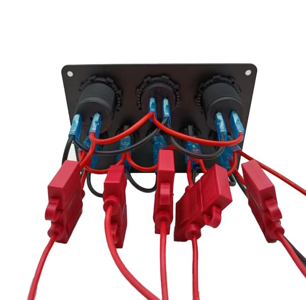 IP65 Vanntett 12V/24V Vippebryterpanel, Dobbel USB-lader Po