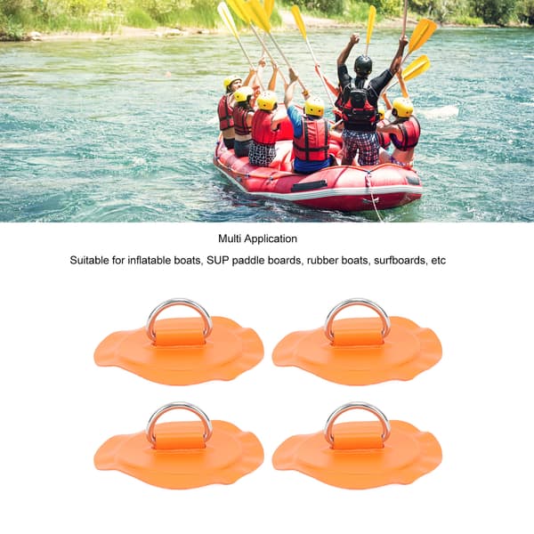 4 st orange D-ring lapp, rund lätt D-ring PVC lapp för uppblåsbar båt surfbräda stand up paddleboard