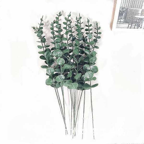36 stk. Eukalyptus Stængler Dekor Kunstige Eukalyptusblade Falske Grene Til Bryllup Blomsterarrangement
