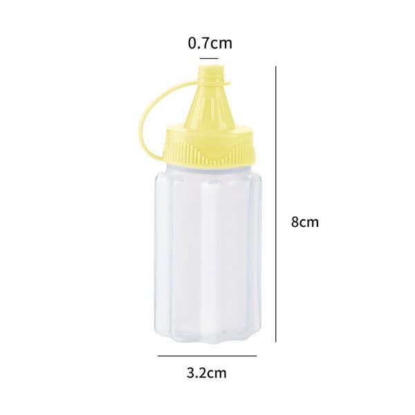 3-pack, gul kryddlåda, hushålls transparent såsflaska