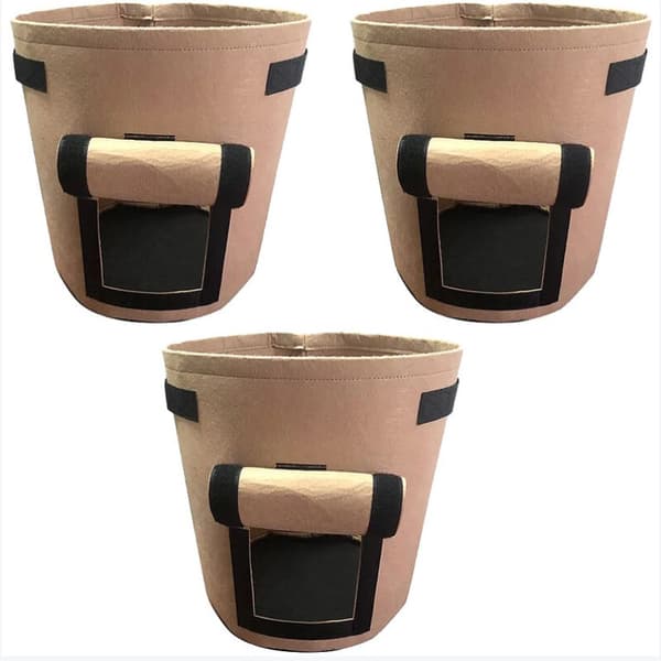 3 st Växtpåsar 15 Gallon Växter Odla Påse 56L, Grönsaksplantering