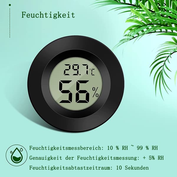 Mini Digital Hygrometer, LCD-skærm med følsom sensor til hurtig temperaturkonvertering, bærbar termometer til indendørs udendørs luftfugtighed, nem
