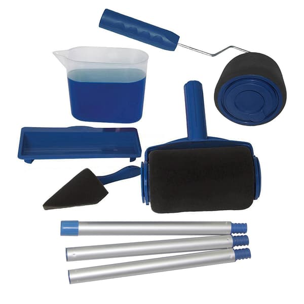 1 Set Paint Runner Pro Roller Borste Målningshandtag Verktyg Blå 6st