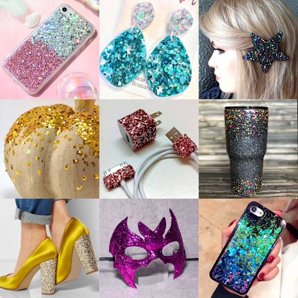 Holografinen Paksu Glitter 12 Väriä Yhteensä 120g Kasvoille, Keholle, Silmille, Hiuksille, Kynsiin, Festivaaleille Paksu Holografinen Glitter Eri Kokoja, Tähtiä ja Kuusikulmioita