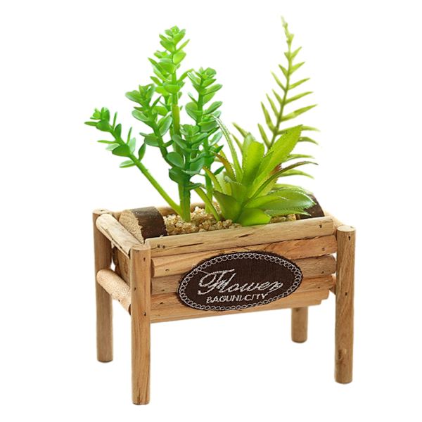 Træpotter, simulerede sukkulenter, bonsai, kreative ornamenter