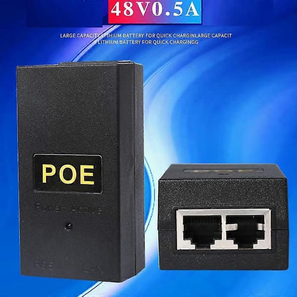 Poe Strømforsyning Cctv Aktiv Poe Injektor Ethernet Til IP Kamera, 48V/0.5A