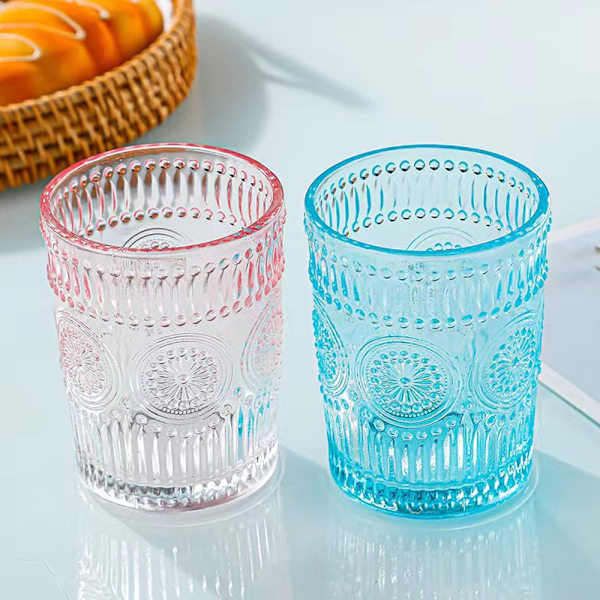 300ml Vintage VannGlass, Romantiske Drikkeglass, Glassvarer