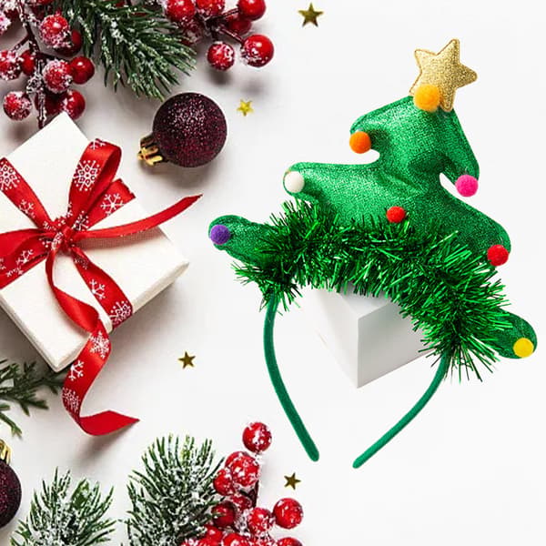 Julepynt, pannebånd for barn og voksne, rekvisitter til julebord