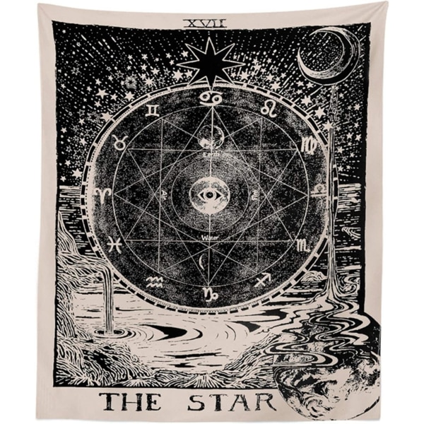 Tarot Star Tapestry Vägg Tapestry Vägghängande Psychedelic Tapes