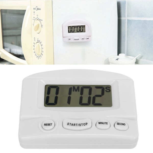 Kitchen Timer Loud Volume Time Up and Count Down Magnetic Design Multifunctional Digital Clock Timer White