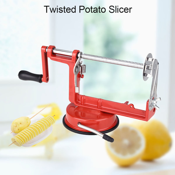 3-bladig Tornado Potatisskärare, Ergonomiskt Designad Handvev i Gummi, Spiralgrönsaksskärare, Säker och Stabil för Restaurangkvalitet, Manuell