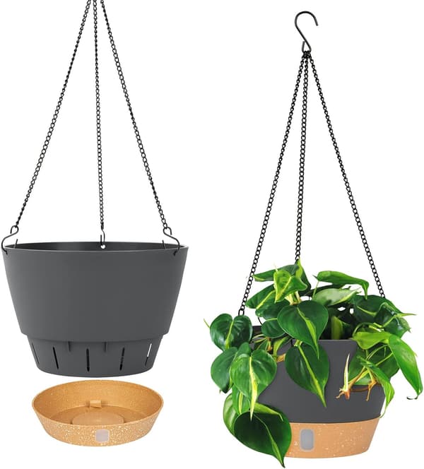 2-pack hängande krukor, 25,4 cm inomhus utomhus hängande växt
