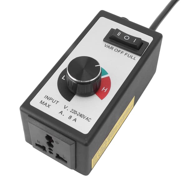 AC Motor Hastighetskontroller, Viftehastighetskontroller for Avtrekksvifte, Sikker Drift med 3-Trinns Vippebryter for Inline Kanalvifter, Energibesparende
